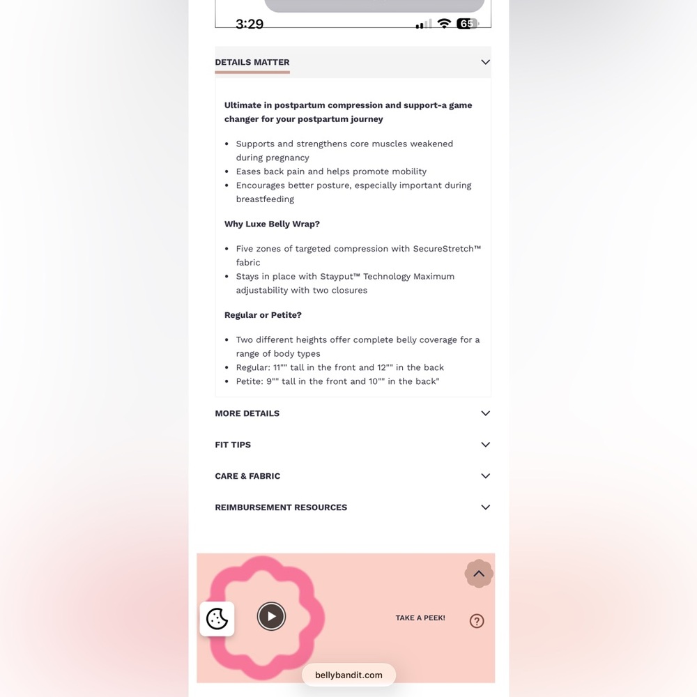 Luxe Petite Black Postpartum Belly Wrap Sz XS - Picture 6 of 6